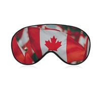 Many Small Canadian Flags Sleep Mask for Women Men Side Sleeper Eye Cover with Adjustable Strap Soft Breathable Blackout Mask Slip-Free Deep Sleeping Travel Essentials