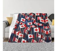 Many Small Canadian Flagsluxury Bed Blanket,Fuzzy Soft Flannel Blanket, Microfiber (40x30 Inches),Thick and Warm