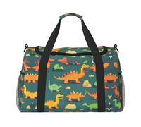 many small Dinosaur Hand Travel Bag - Large Reusable Shopping Tote Bag, Perfect for Outdoor Activities, Sports, Camping & Groceries, Black, One Size
