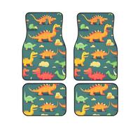 Many Small Dinosaur Print Full Coverage Car Floor Mats 4-Piece Flexible Anti-Slip Vans Sedans Trucks SUV