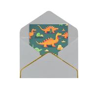 Many Small Dinosaur Print Greeting Card Paper, Half Fold To Cards For Birthday, Wedding, Party.