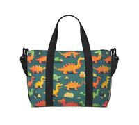 Many Small Dinosaur Print Hand Travel Bag with Zipper Weekender Overnight Bag for Women Men Carry On