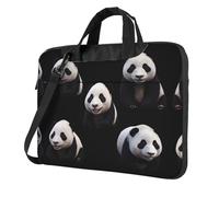Many smiling pandas Printed Laptop Crossbody Bag Crossbody Briefcase Easy To Use When Traveling For Business, Black, 14 inch