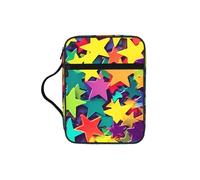 Many Stars Bible Cover with Zipper, Bible Case Organizer with Handle, Water-Resistant Oxford Fabric Bible Bag for Women Men 27x20cm