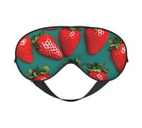 Many Strawberry Print Breathable Full-Cover Eye Mask Stylish Adjustable Nap Night Restful Environment