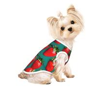 Many Strawberry Print Dog Shirt Summer Lightweight Pet T Shirts Soft Breathable Stretchy Cats Dogs Tee Shirt