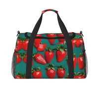 many Strawberry print Overnight Bags for Women and Men Shoulder Bag Carry On Bag for Traveling Travel Essentials, Black, One Size