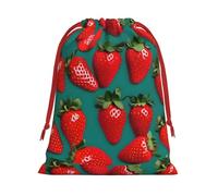 many Strawberry print Super soft velvet Christmas bag, fit for Halloween promotion and daily storage
