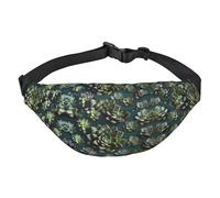 Many succulents Boys Crossbody Waist Bag, Large Travel Fashion Waist Bag for Sports, Running, Cycling, Traveling, Fishing