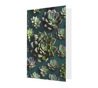 Many Succulents Greeting Card, 4x6 Inches, Heart-Shaped Envelope Packaging, &Suitable For All Occasions.