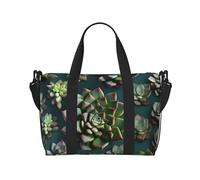 Many Succulents Hand Travel Bag. For Men And Women. Durable Material And Stylish Design, Suitable For Business And Leisure Travel., Black, One Size