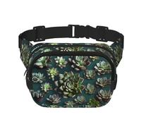 Many succulents Printed Fashion Crossbody Bag, Hiking Waist Bag, Square Double Layer Travel and Fitness Shoulder Bag