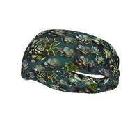 Many succulentsSweat-Wicking Sports Headband, Stylish Tennis Headband, Perfect for Running, Basketball, Yoga, and Fitness.