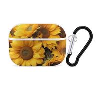 Many Sunflowers AirPod Pro Case, Anti Scratch Hard PC Cover with Keychain, AirPod Pro 2nd/1st Case Accessories for Women Men, White-Style