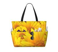 Many sunflowers Print Beach Travel Bag Smart Pocket Tote Summer Vacation Hiking Camping Outdoor Activity