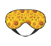 Many Sunflowers Printing Soft Eye Mask Reversible Cover for Travel Adjustable Strap Blackout Sleep