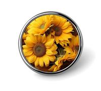 Many Sunflowers Round Badge for Men Women, Durable & Stylish Lapel Pins, Lightweight Metal Badges for Shirts, Jackets, Hats