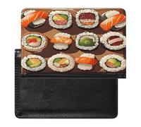 Many Sushi Food Passport Holder Lightweight Passport Protector Wallet Cover for Travel Waterproof Card Case for Men