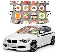 Many Sushi Food Print Windshield Cover For Ice And Snow, Universal Fit For Car Suv, 600d Oxford Fabric Frost Protector