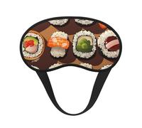 Many Sushi Food Sleep Mask for Side Sleeper Soft Breathable Sleeping Eye Mask Blackout Silk Eye Sleep Shade Cover with Elastic Strap Night Blindfold for Women Men Travel Nap