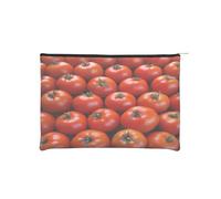Many Tomatoes Reusable Paper Cosmetic Bag Waterproof & Lightweight for Travel, School & Daily Use Full-Print Design Women, Students, Eco-Conscious