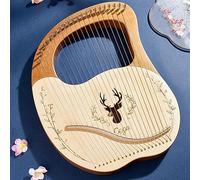 Many Types Styles Of Lyre Harp, Portable Classical Instrument Lap Harp, Simple Harp Instruments For Beginners (Color : 24-String Boxed - Log Color)