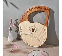 Many Types Styles Of Lyre Harp, Portable Classical Instrument Lap Harp, Simple Harp Instruments For Beginners (Color : 32-String Boxed - Spruce Logs)