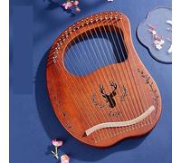 Many Types Styles Of Lyre Harp, Portable Classical Instrument Lap Harp, Simple Harp Instruments For Beginners (Color : 19-String Boxed - Coffee)