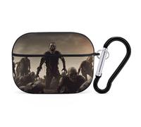 Many Zombie Airpod Pro Case AirPods 2 Case for Women Hard Shell Protective Cover with Carabiner Keychain Compatible with AirPods Case 2nd 1st Generation, Front LED Visible Black