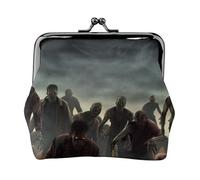 Many Zombie Coin Purse for Women, Small Card Holder PU Leather Change Pouch, Kiss Lock Coin Pouch Mini Portable Party Cosmetic Bags Vintage Card Wallets for Cash Key