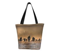 Many Zombie Fashion Canvas Tote Bag With All Over Print Design,Large Reusable Shopper Tote With Double Handles,Beach Tote, Weekend Bag
