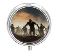 Many Zombie Pill Box Round Portable Small Pill Case Waterproof Travel Pill Box Organizer for Pocket Purse and Daily Convenience