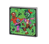 Many Zombie Premium Yellow Rose Printed Square Aluminum Lapel Pins, Art Badge Brooches Women Men Wedding Gifts, Easily Elegant, Perfect for Any Look And Occasion
