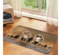 Many Zombie print Cats Pet Bowl Placemat Pet Feeding Mats for Dogs, Non-Slip PU Leather Tablecloth for Pets