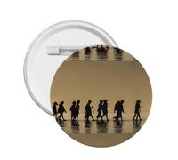 Many Zombie -Print Custom Round Enamel Pin - Alloy Metal Lapel Badge For Jacket, Bag, Gift Idea.