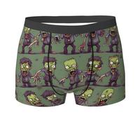 Many Zombie Print Exceptional Elastic Sweat-Absorbing Boxer Briefs,Premium Elastic Boxers For Men, Black, Medium
