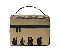 Many Zombie -Print Large Makeup Organizer for Travel - Waterproof Cosmetic Bag with Compartments & Straps, Premium Twill Fabric, for Gym & Professionals.