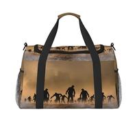 Many Zombie Print Womens Sports Bags Travel Bag - Gym Tote Bag with Compartment,Duffel Bags for Men,Ladies Holdall,Carry On Weekend Travel Handbags for Women