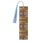 Many Zombie Print Wooden Bookmark Bookmarks with Tassels Book Marks for Reading Hardcover Books Notebooks