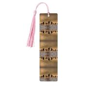 Many Zombie Print Wooden Bookmark Bookmarks with Tassels Book Marks for Reading Hardcover Books Notebooks