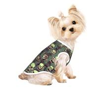 Many Zombies Print Dog Lightweight Shirt,Summer Cool Breathable Dog T-Shirts,Pet Sleeveless Stretchy Clothes