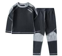 Manyakai Children's Thermal Set Fall Winter Warm Long Sleeve Top and Long Johns Base Layer Underwear Set Dark Gray 2-3 Years