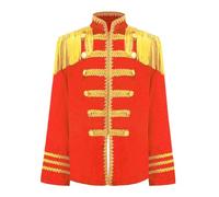 Manyakai Kids Girls Boys 60s Sergeant Pepper Rock Band Pop-Star Jacket Tassels Long Sleeve Musician Shirt Red 7-8 Years