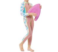 Manyakai Kids Girls One Piece Front/Back Zipper Bird Printed Bodysuit Swimsuit 2mm Neoprene Diving Wetsuit Swimwear Front Zipper 8-9 Years