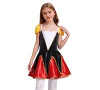 Manyakai Kids Girls Ringmaster Circus Sleeveless Velvet Tutu Dress Halloween Flag Raiser Honour Guard Outfits Black 13-14 Years