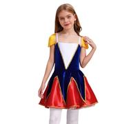 Manyakai Kids Girls Ringmaster Circus Sleeveless Velvet Tutu Dress Halloween Flag Raiser Honour Guard Outfits Royal Blue 13-14 Years