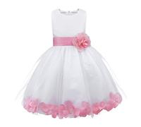 Manyakai Kids Rose Bowknot Petals Flower Girls Dresses Princess Wedding Bridesmaid Pageant Party Ball Gowns Pink 4-5 Years