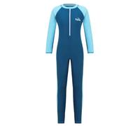 Manyakai Kids Wetsuit Boys Girls One Piece Swimsuit Full Body Sunsuit Long Sleeve Rash Guard Swimwear Sky Blue A 15-16 Years