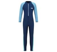 Manyakai Kids Wetsuit Boys Girls One Piece Swimsuit Full Body Sunsuit Long Sleeve Rash Guard Swimwear Navy Blue A 15-16 Years