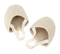 Manyakai Leather Half Soles Dance Shoes Womens Lyrical Pirouette Soft Faux-Suede Turners Dance Shoes for Turning Adult Nude 32-33